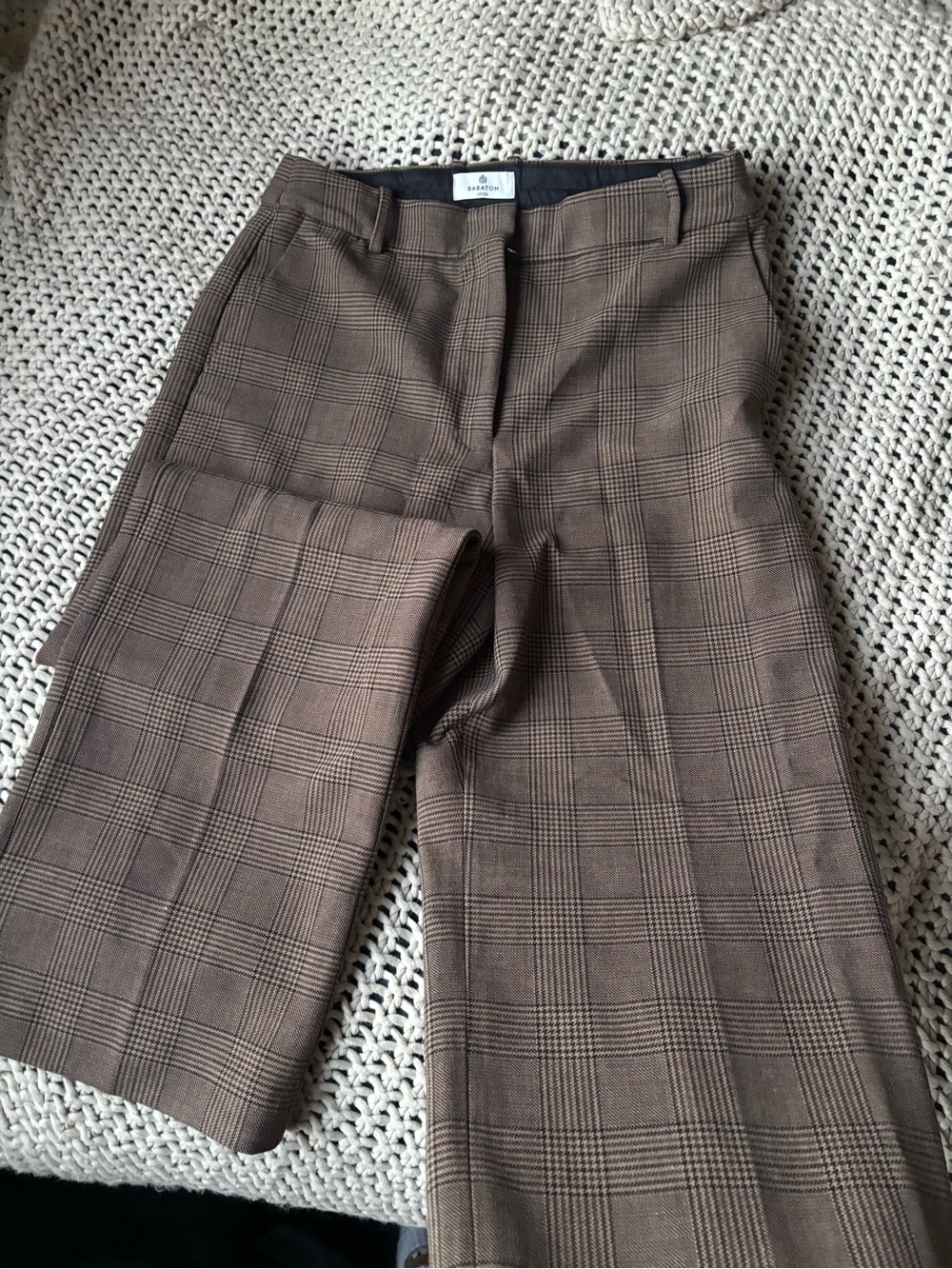 Aritzia Glen Plaid Dress Pants in Brown